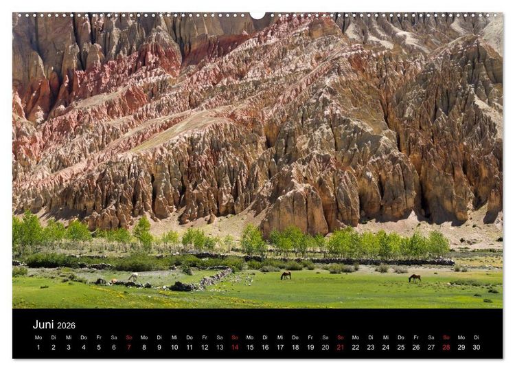 Produktbild: MUSTANG - das verborgene K&ouml;nigreich im Himalaya (hochwertiger Premium Wandkalender 2026 DIN A2 quer), Kunstdruck in Hochglanz