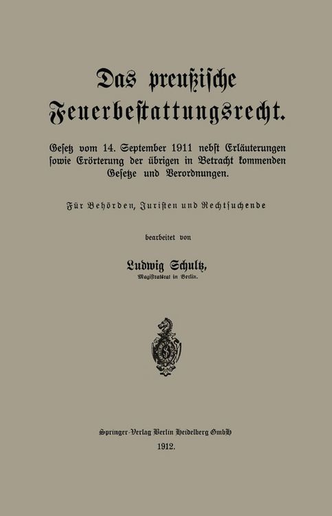 Produktbild: Das preu&szlig;ische Feuerbestattungsrecht