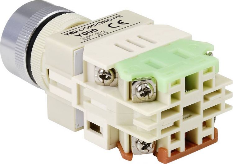 Produktbild: TRU COMPONENTS TC-9219084 Y090 Drucktaster 250 V/AC 5 A 1 x Ein/(Ein) tastend Gr&uuml;n (&Oslash;) 30 mm 1 St.