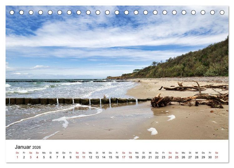 Produktbild: Fischland-Dar&szlig;-Zingst - Traumhafte Ostseelandschaften (Tischkalender 2026 DIN A5 quer), CALVENDO Monatskalender