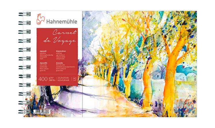 Produktbild: Hahnem&uuml;hle Papier Carnet de Voyage, 15,3 x 25 cm Querformat, 400 g/m&sup2;