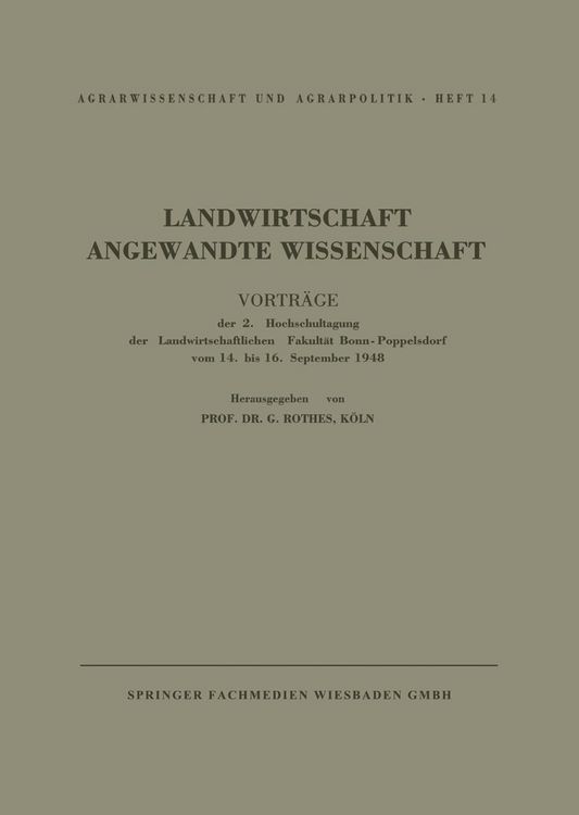 Produktbild: Landwirtschaft Angewandte Wissenschaft