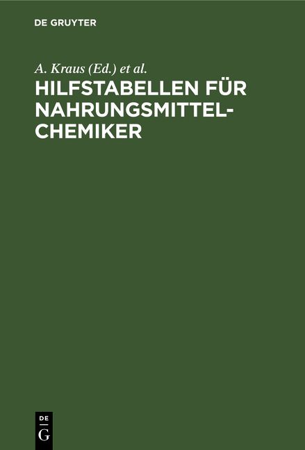 Produktbild: Hilfstabellen f&uuml;r Nahrungsmittel-Chemiker