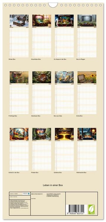 Produktbild: Familienplaner 2027 - Leben in einer Box mit 5 Spalten (Wandkalender, 21 x 45 cm) CALVENDO