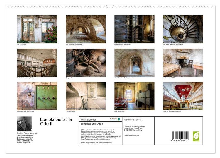 Produktbild: Lostplaces Stille Orte II (hochwertiger Premium Wandkalender 2026 DIN A2 quer), Kunstdruck in Hochglanz