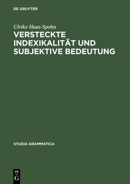 Produktbild: Versteckte Indexikalit&auml;t und subjektive Bedeutung