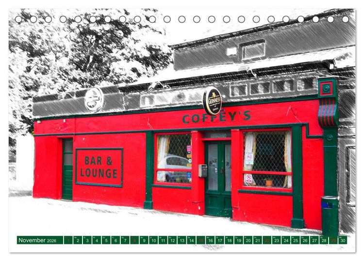 Produktbild: Irish Pubfronts - Irlands urige Kneipen (Tischkalender 2026 DIN A5 quer), CALVENDO Monatskalender
