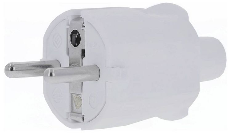 Produktbild: AS Schwabe 62221 Schutzkontaktstecker PVC 230V Wei&szlig; IP20