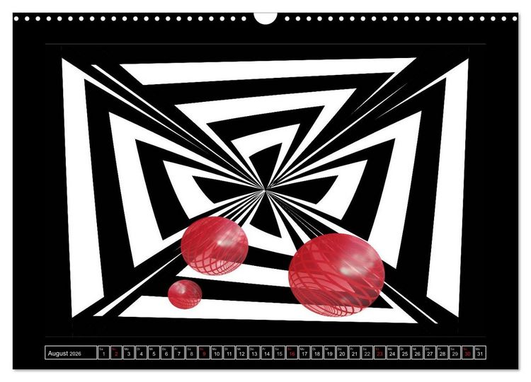 Produktbild: SCHWARZ, WEI&szlig;, ROT (Wandkalender 2026 DIN A3 quer), CALVENDO Monatskalender