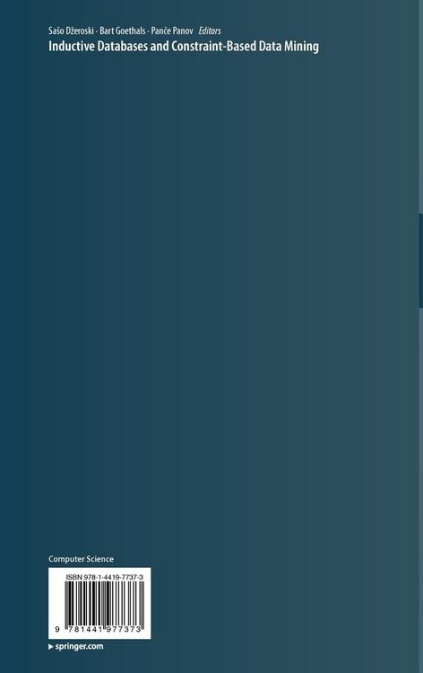 Produktbild: Inductive Databases and Constraint-Based Data Mining