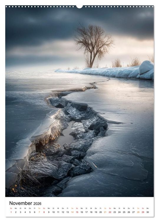 Produktbild: Wintermomente - Natur im wei&szlig;en Kleid (hochwertiger Premium Wandkalender 2026 DIN A2 hoch), Kunstdruck in Hochglanz