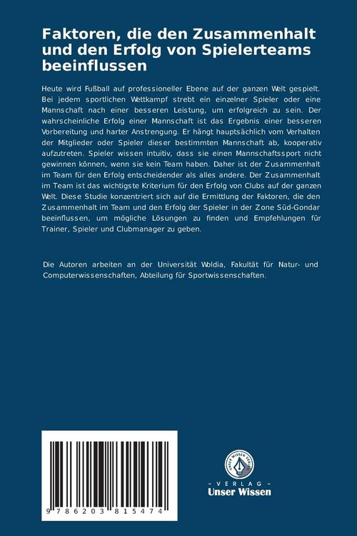 Produktbild: Faktoren, die den Zusammenhalt und den Erfolg von Spielerteams beeinflussen