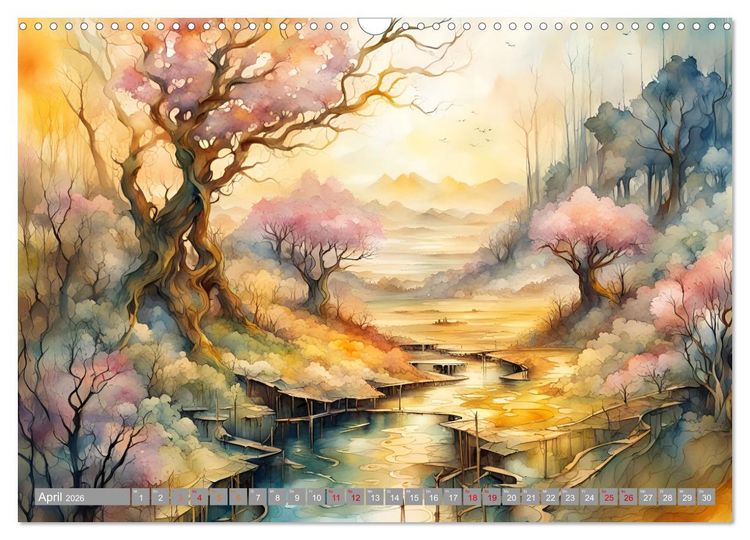 Produktbild: Landschaften Von Fr&uuml;hling bis Winter (Wandkalender 2026 DIN A3 quer), CALVENDO Monatskalender