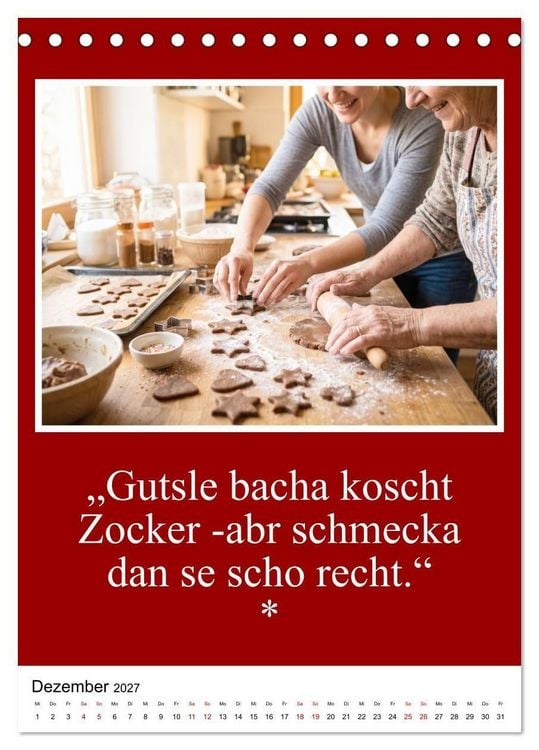 Produktbild: Schw&auml;bische Mundart - A Brezl ohne Salz isch wie a Dag ohne Bruddla (Tischkalender 2027 DIN A5 hoch), CALVENDO Monatskalender