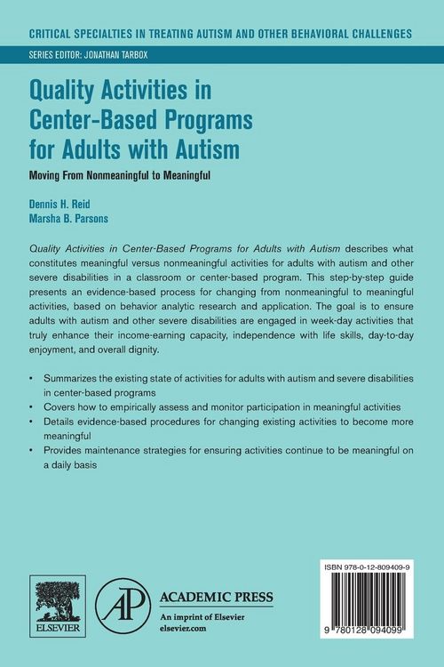 Produktbild: Quality Activities in Center-Based Programs for Adults with Autism