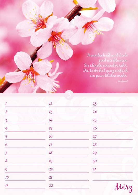 Produktbild: Geburtstagskalender Bl&uuml;tenpracht - immerw&auml;hrend - (21 x 30)