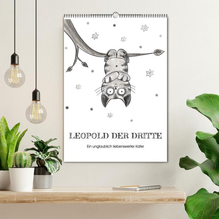 Produktbild: LEOPOLD DER DRITTE - Ein unglaublich liebenswerter Kater (Wandkalender 2026 DIN A2 hoch), CALVENDO Monatskalender