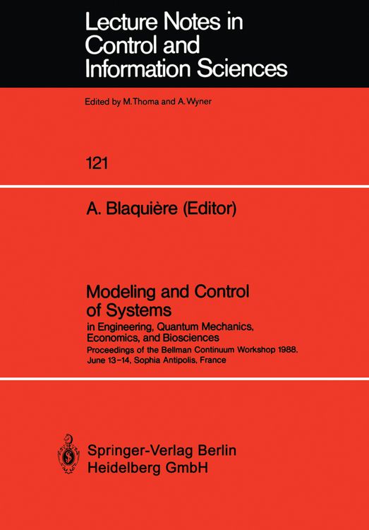 Produktbild: Modeling and Control of Systems in Engineering, Quantum Mechanics, Economics and Biosciences