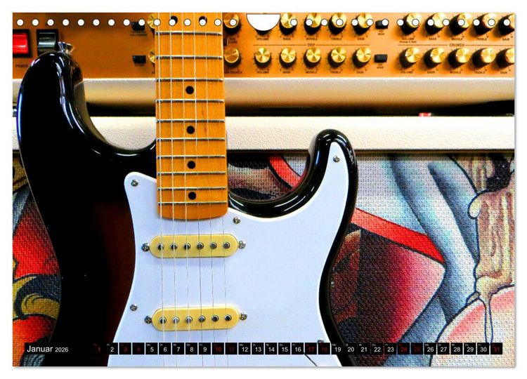 Produktbild: Gitarren und Amps - abgerockt (Wandkalender 2026 DIN A4 quer), CALVENDO Monatskalender