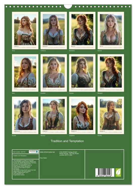 Produktbild: Tradition and Temptation (Wall Calendar 2026 DIN A3 portrait), CALVENDO 12 Month Wall Calendar