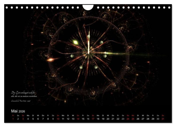 Produktbild: Zeit 2026 - Grafiken und Zitate (Wandkalender 2026 DIN A4 quer), CALVENDO Monatskalender