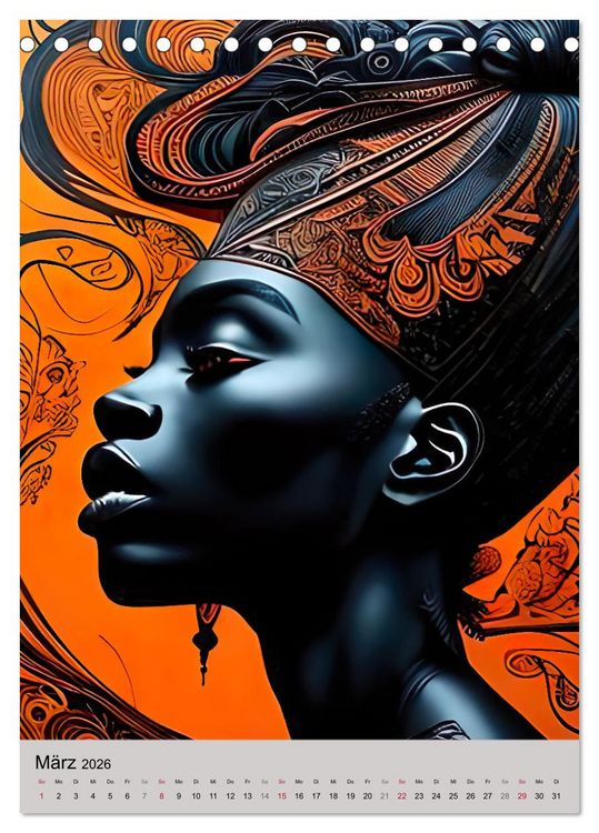 Produktbild: Portraits afrikanischer Frauen (Tischkalender 2026 DIN A5 hoch), CALVENDO Monatskalender