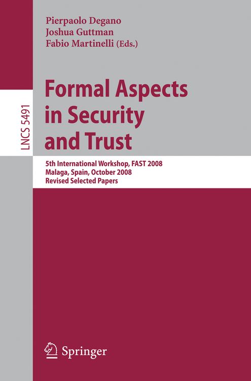 Produktbild: Formal Aspects in Security and Trust