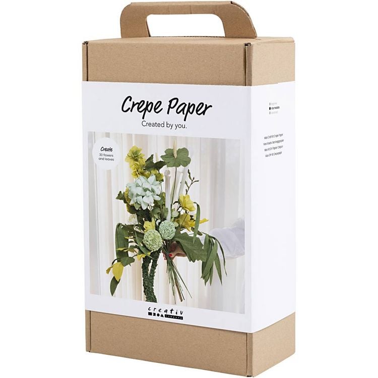 Produktbild: Creativ Company Maxi Kreativ Set Krepppapier, Blumenstrau&szlig;, Hellgr&uuml;n, Dunkelgr&uuml;n, Pastellgr&uuml;n, Wei&szlig;