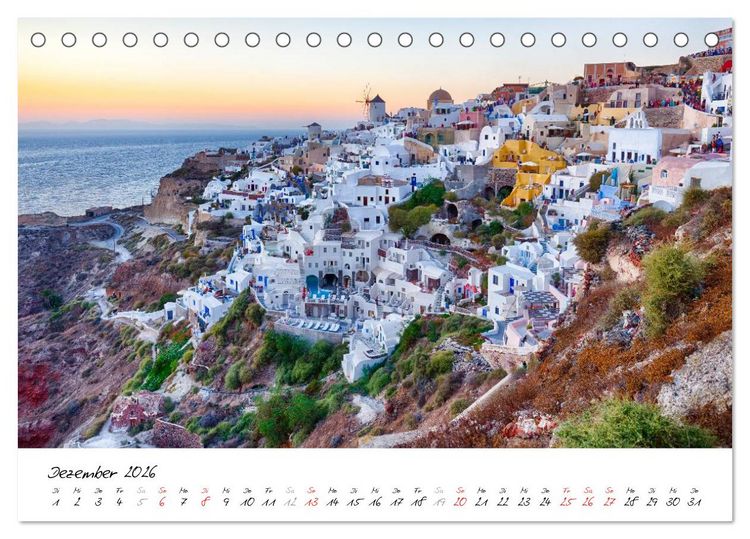 Produktbild: Santorini - Fotogene Sch&ouml;nheit (Tischkalender 2026 DIN A5 quer), CALVENDO Monatskalender