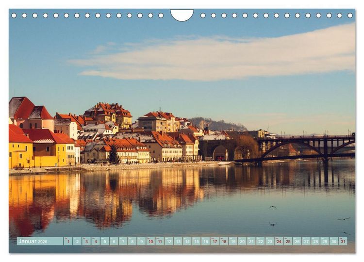 Produktbild: Maribor - Entspannde Stadt am Ufer der Drau (Wandkalender 2026 DIN A4 quer), CALVENDO Monatskalender