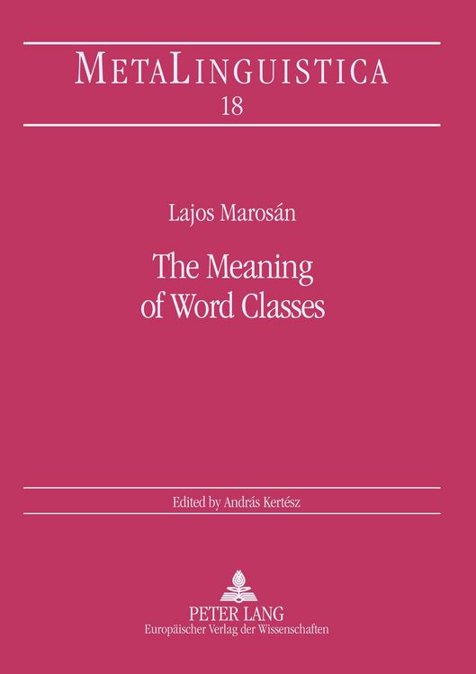 Produktbild: The Meaning of Word Classes