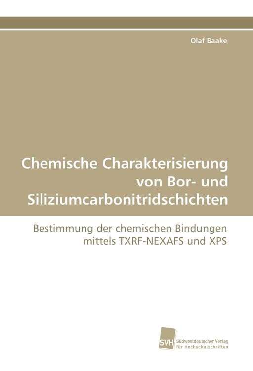 Produktbild: Chemische Charakterisierung von Bor- und Siliziumcarbonitridschichten