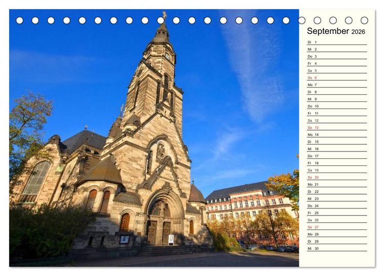 Produktbild: Reise durch Leipzig (Tischkalender 2026 DIN A5 quer), CALVENDO Monatskalender
