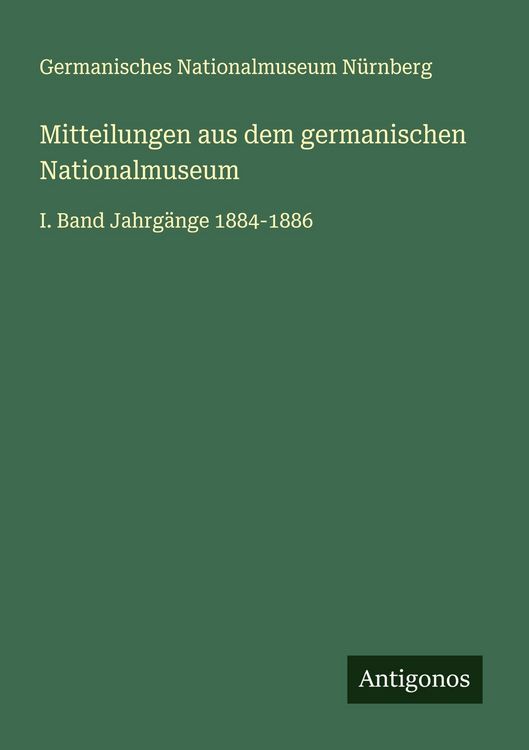 Produktbild: Mitteilungen aus dem germanischen Nationalmuseum