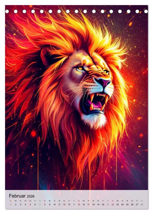 Produktbild: Neon Wildlife (Tischkalender 2026 DIN A5 hoch), CALVENDO Monatskalender