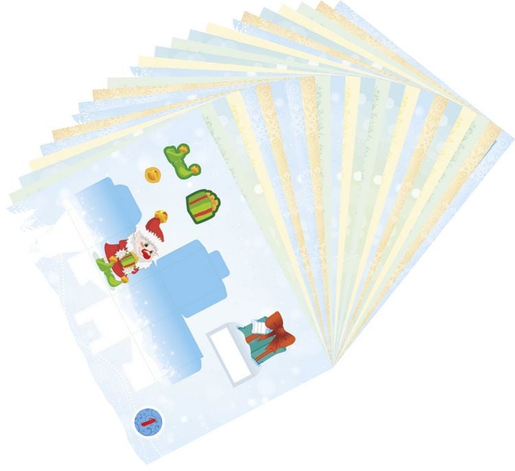 Produktbild: Folia  Adventskalender Bastelset Winterlandschaft, 24 Stanzb&ouml;gen in 25x33cm, inkl. Klebepads