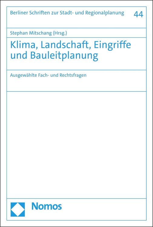 Produktbild: Klima, Landschaft, Eingriffe und Bauleitplanung