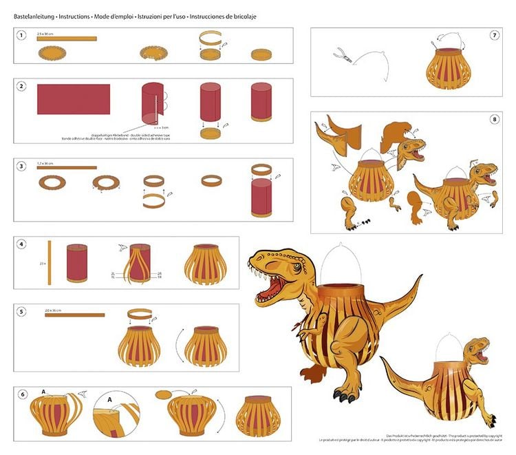 Produktbild: URSUS Laternen-Bastelset "T-Rex"