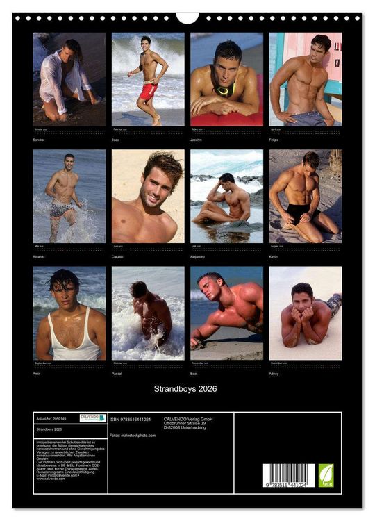 Produktbild: Strandboys 2026 (Wandkalender 2026 DIN A3 hoch), CALVENDO Monatskalender