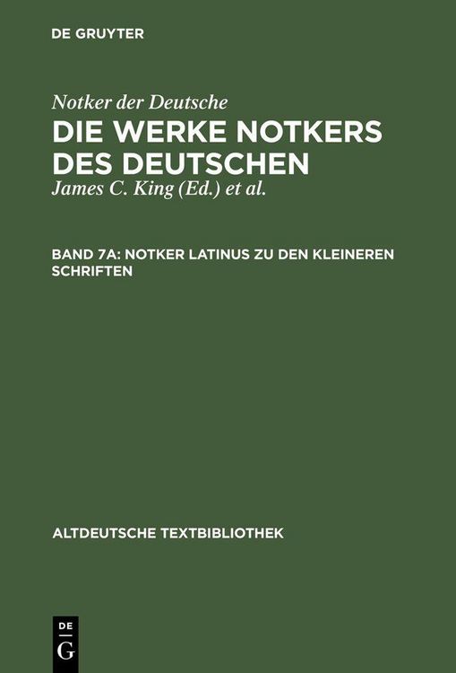 Produktbild: Notker latinus zu den kleineren Schriften