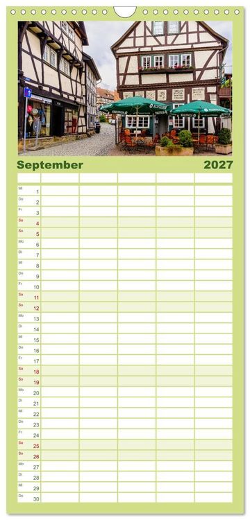 Produktbild: Familienplaner 2027 - Ein Blick auf Alsfeld mit 5 Spalten (Wandkalender, 21 x 45 cm) CALVENDO
