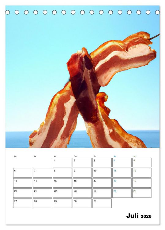 Produktbild: Bacon Kalender - Wir lieben Bacon (Tischkalender 2026 DIN A5 hoch), CALVENDO Monatskalender