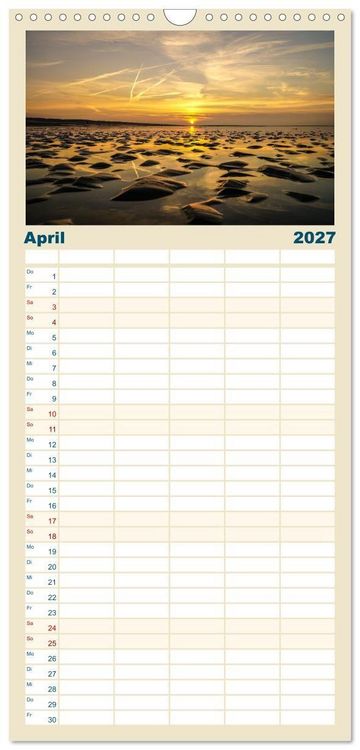 Produktbild: Familienplaner 2027 - Am Strand von Juist mit 5 Spalten (Wandkalender, 21 x 45 cm) CALVENDO