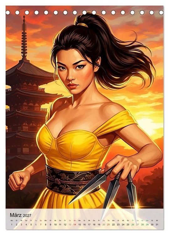 Produktbild: Ninja-Girls (Tischkalender 2027 DIN A5 hoch), CALVENDO Monatskalender