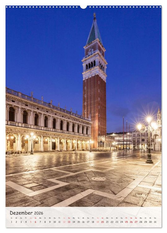 Produktbild: Venedig und Burano, Stadt am Wasser und Insel der bunten H&auml;user (hochwertiger Premium Wandkalender 2026 DIN A2 hoch), Kunstdruck in Hochglanz