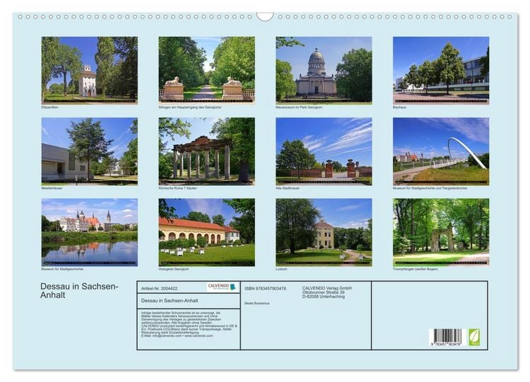 Produktbild: Dessau in Sachsen-Anhalt (Wandkalender 2026 DIN A2 quer), CALVENDO Monatskalender