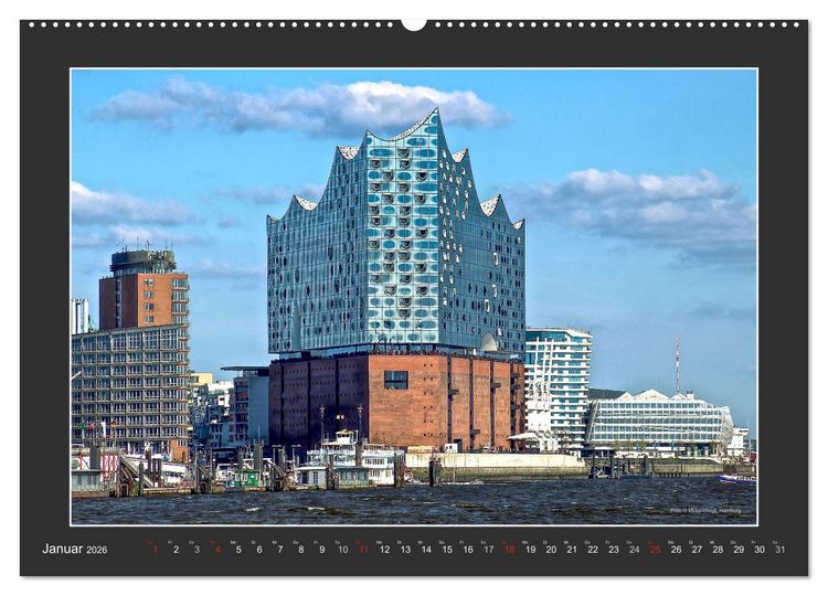 Produktbild: Die Elbphilharmonie Hamburg (Wandkalender 2026 DIN A2 quer), CALVENDO Monatskalender