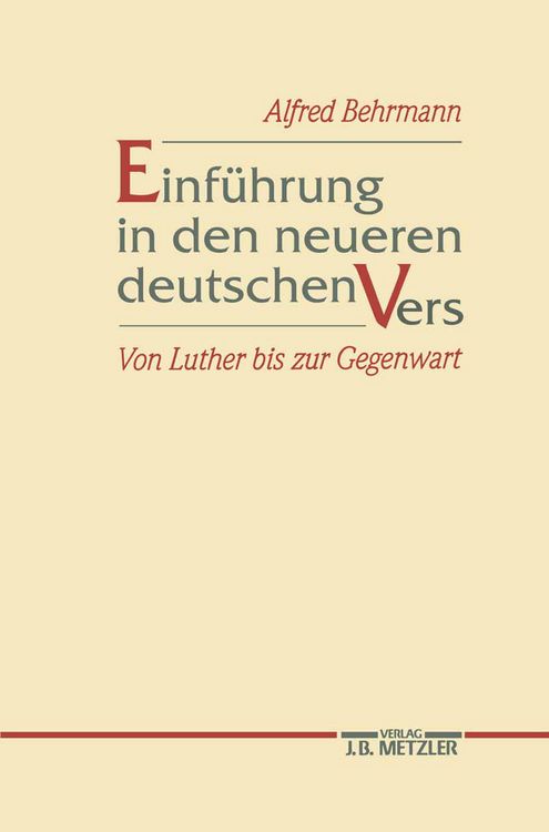 Produktbild: Einf&uuml;hrung in den neueren deutschen Vers