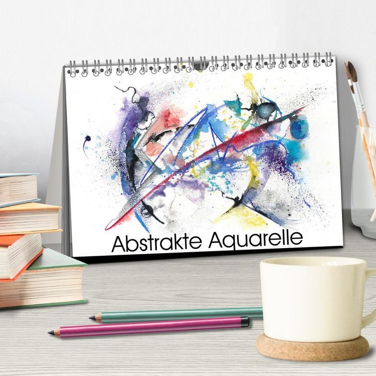 Produktbild: Abstrakte Aquarelle (Tischkalender 2026 DIN A5 quer), CALVENDO Monatskalender