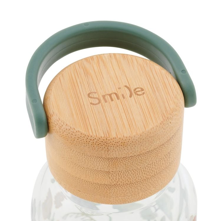 Produktbild: Trinkflasche aus Glas mit Silikoncover, "Green Meadow"